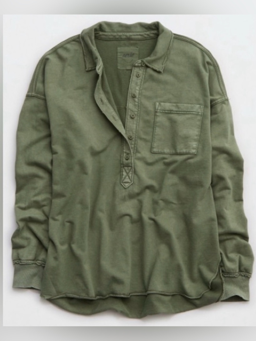Aerie Take It Easy Popover Polo Sweatshirt - XS
